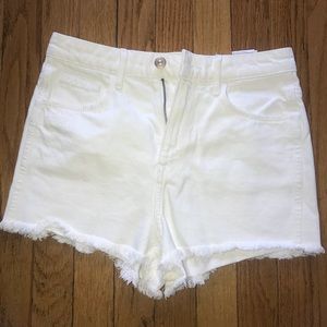 High waisted white shorts